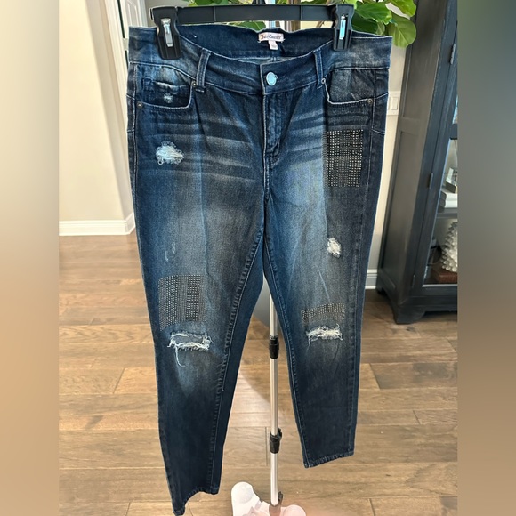 Juicy Couture Rhinestone Embellished Jeans, size 8 - Picture 1 of 4